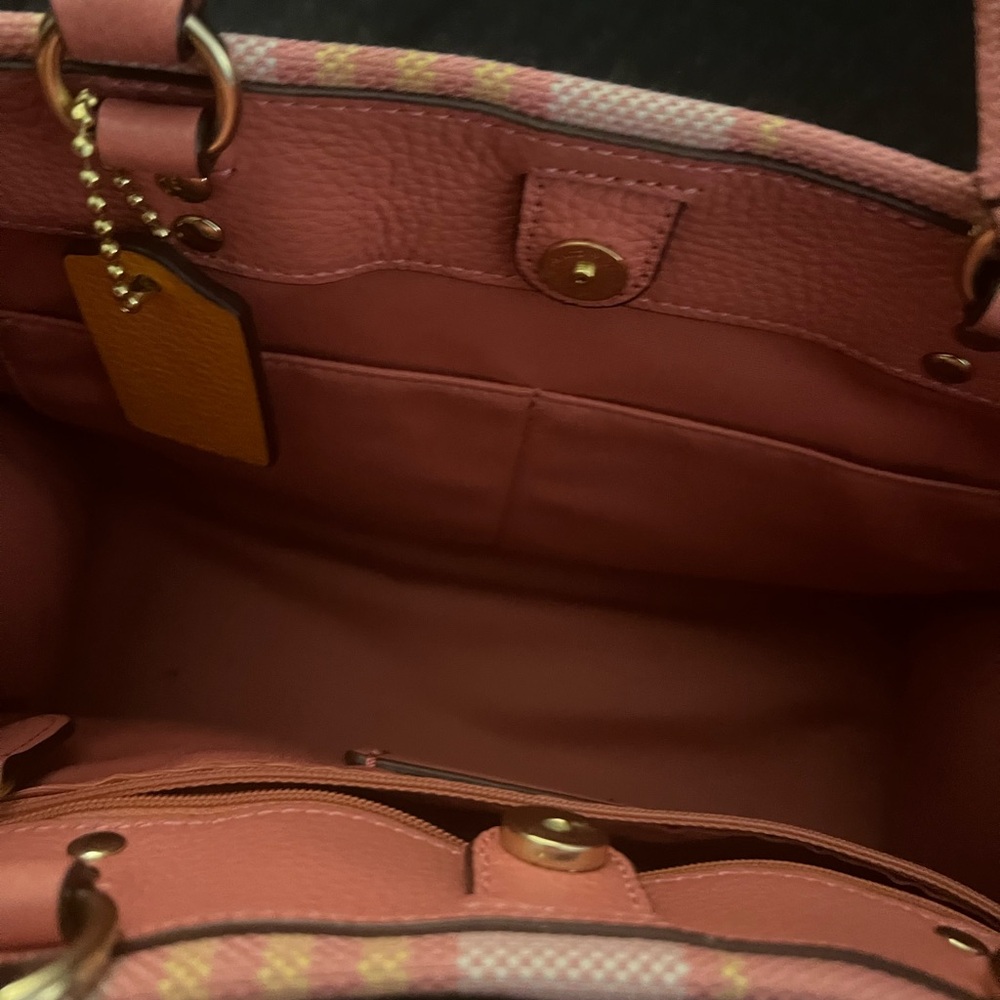 Pink plaid Coach bag